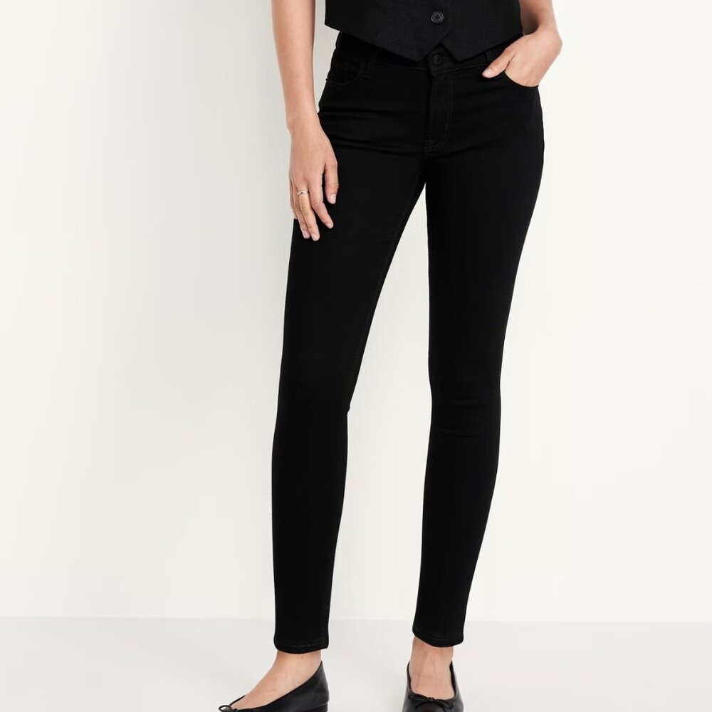 Old Navy | Mid-Rise Built-In Sculpt Never-Fade Rockstar Super Skinny Jeans | 14